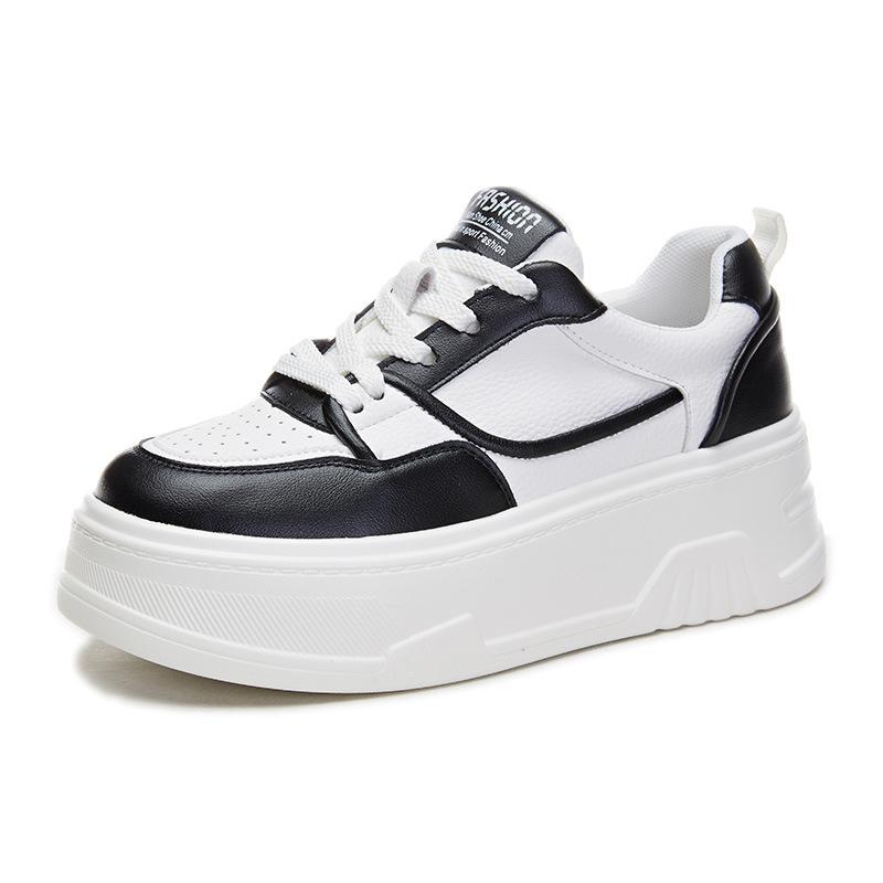 Leather little white shoes women's 2025 spring new thick-soled muffin shoes casual versatile shoes children's low-top sports women's shoes