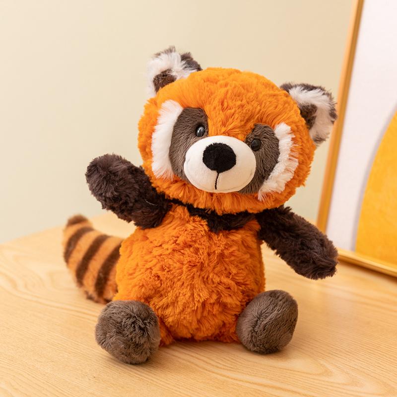 Giocattoli Morbidi Peluche Panda Rosso Vivaci e Carini, Pupazzo Procione Felice Piccolo Cartone Animato, Adorabile Compagno per Scrivania d'Ufficio, Regalo per Bambini