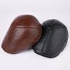 Men Genuine Cowhide Leather Flat Cap Vintage Ivy Driving Cap Gatsby Newsboy Beret Hat Autumn Winter Warm Cabbie Duckbill Cap