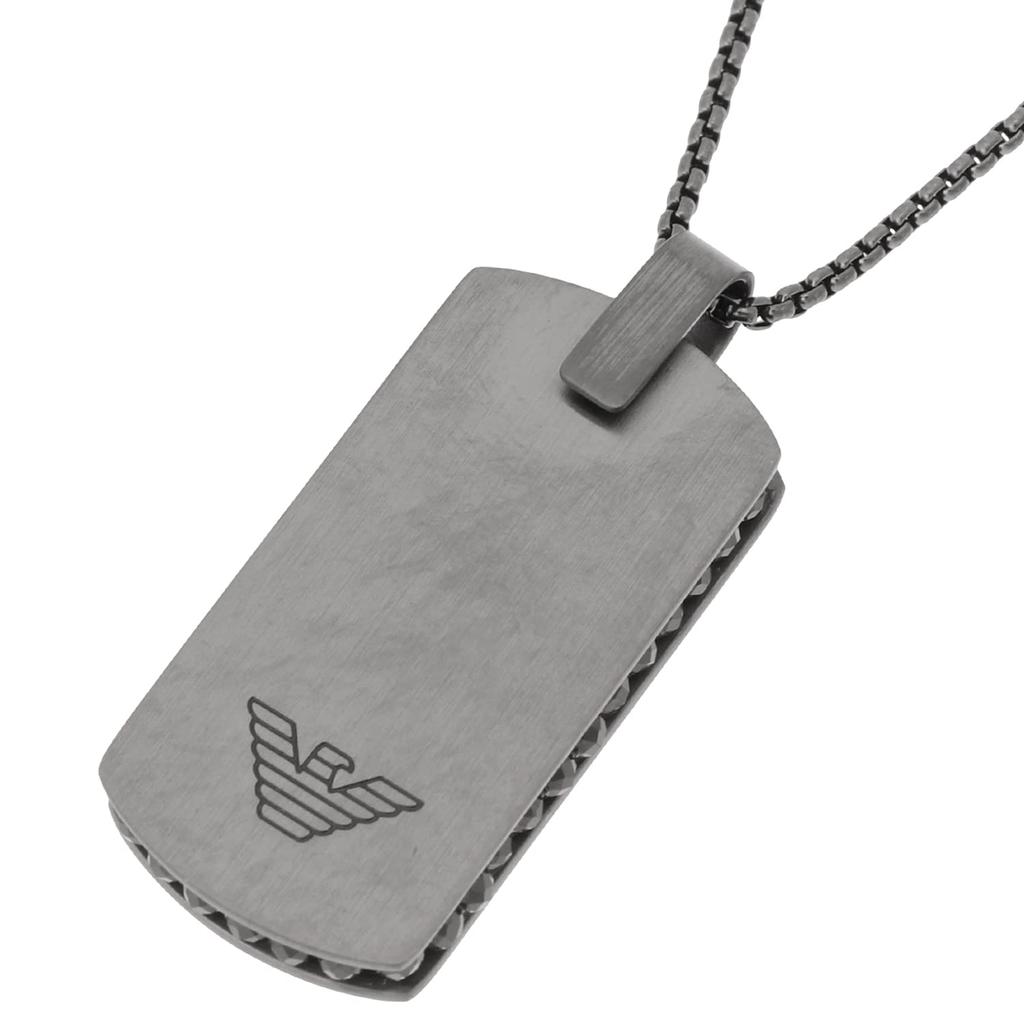 Emporio Armani Necklace Pendant in Black/Gunmetal [Used]