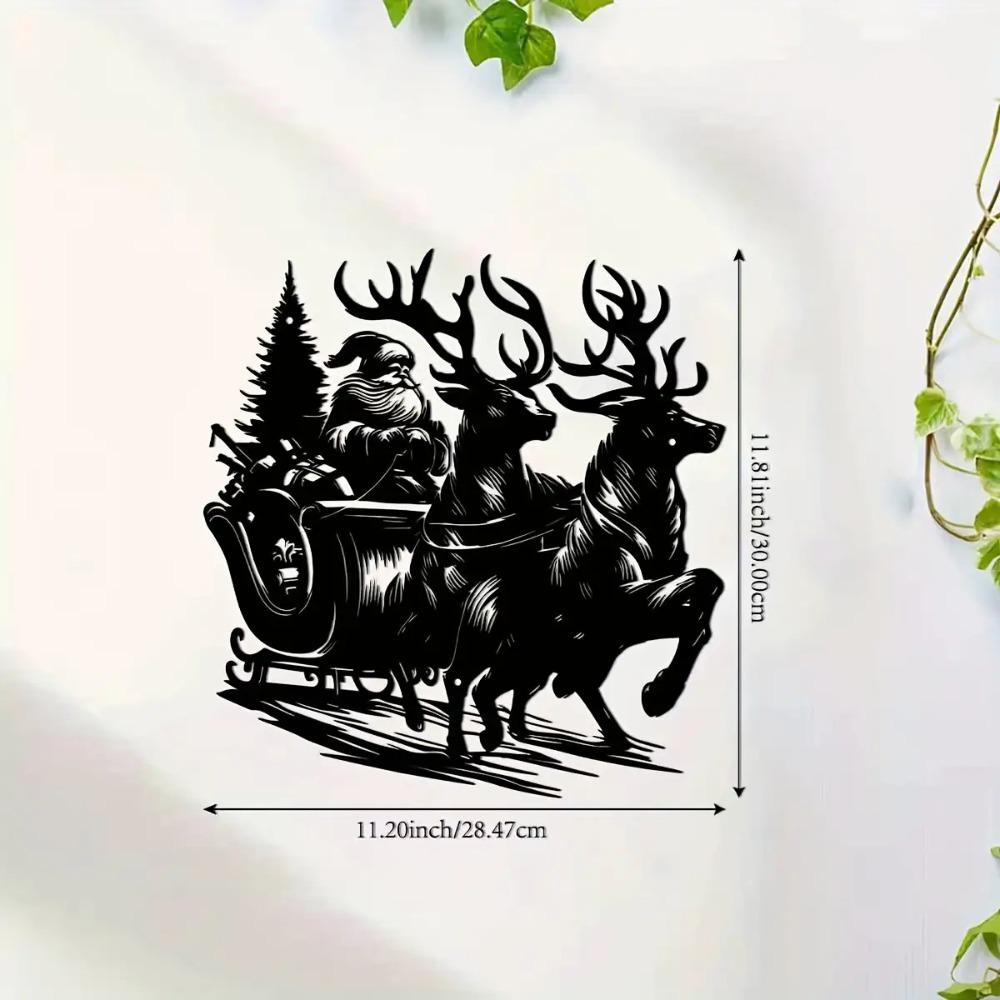 

Iron Santa Claus Sculpture Outdoor Indoor Christmas Decoration Metal Statue with Suit Beard for Garden Porch Terrace Holiday 12in