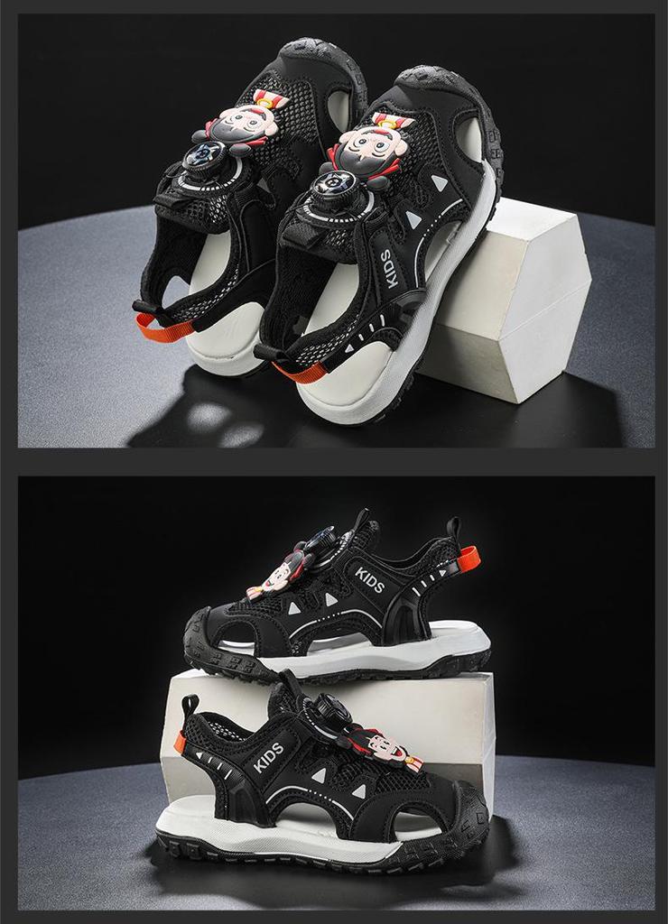 Children's 2025 Summer Rotating Button Closed-Toe Water-Resistant Breathable Sandals
