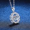 Moissanite Pendant Necklace Women 1ct Sparkling Flower Design Fashion Commute