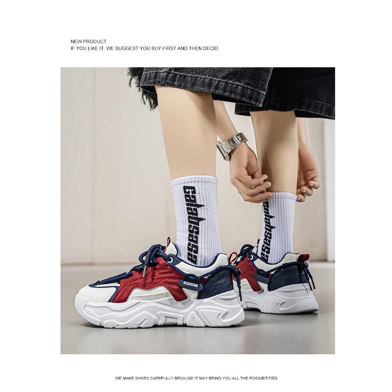 Womens Summer Breathable Casual Thick Sole White Dad Sneakers