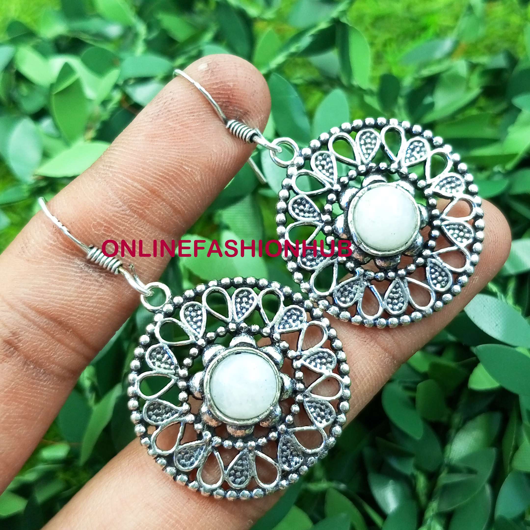 

Драгоценный камень из лунного камня, стерлинговое серебро 925 пробы, покрытые серебром серьги-крючки для девочек, ювелирные изделия NST-CSE7