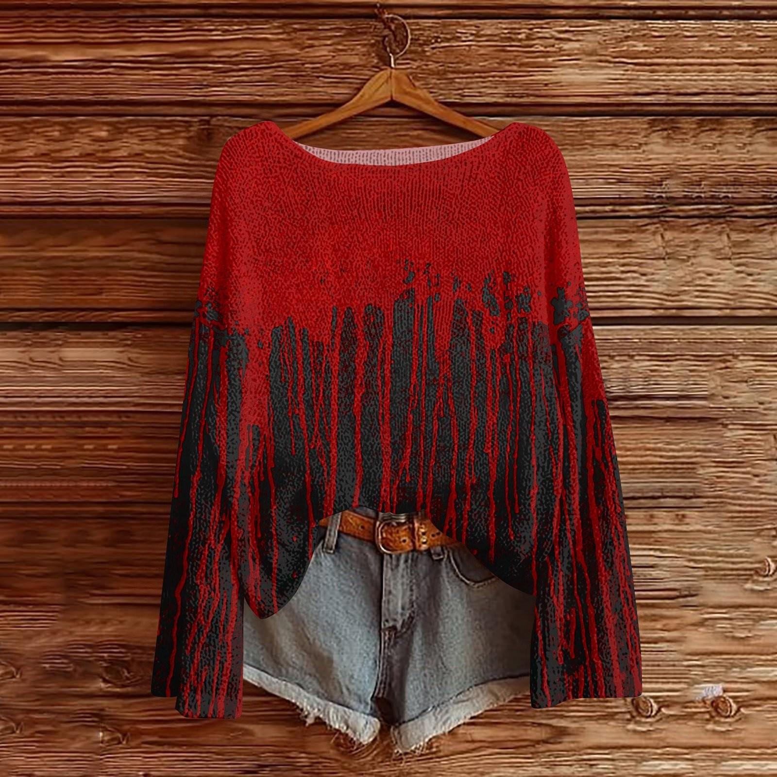 

Хэллоуинские толстовки для детей, мальчиков и девочек, вязаный свитер, милая футболка, осенний пуловер с круглым вырезом 160 винный