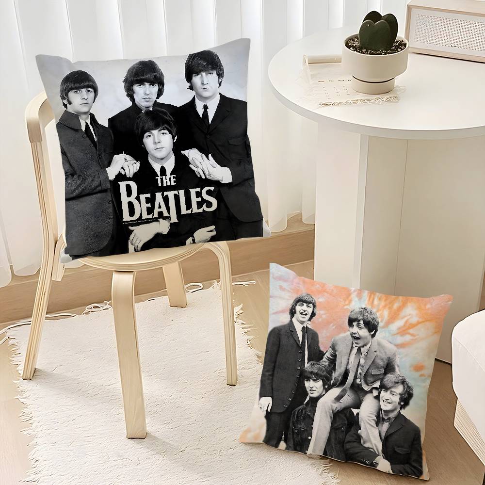 The B-beatleS-Band Pillow Case  Plush Fabric Soft  Pillowcase Double Sided Print Cushion Cover Household Gifts