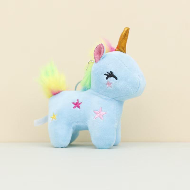 Mini Enhörning Plysch Nyckelring: Söt ponnyväskhängsmycke