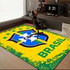Brazilian Football Emblem Printed Office Carpet Chair Cushion  Entryway Rug, Rugs for Living Room, Bedroom Christmas gifts
