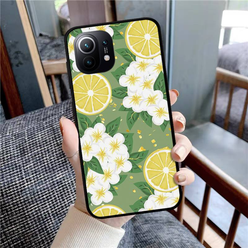 Sommer grüne Blätter Frucht Zitrone Pfirsich Handyhülle Für Xiaomi Mi Note 10 Pro 8 Lite 9 Se 10T 6X 6 5X 5 F1 Mix 2S Max 2 3 Hülle