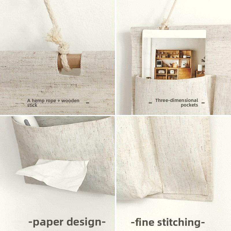 7/12pc Multi-Pocket Hanging Bedroom Dorm Room Cloth Pouch with Cell Phone Pocket Wall-Mounted Fabric Storage Organizer for Door
