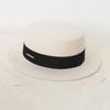 Womens Wool Flat Top Hat With Ribbon Trim Winter Warm Casual Outdoor Fedora Style