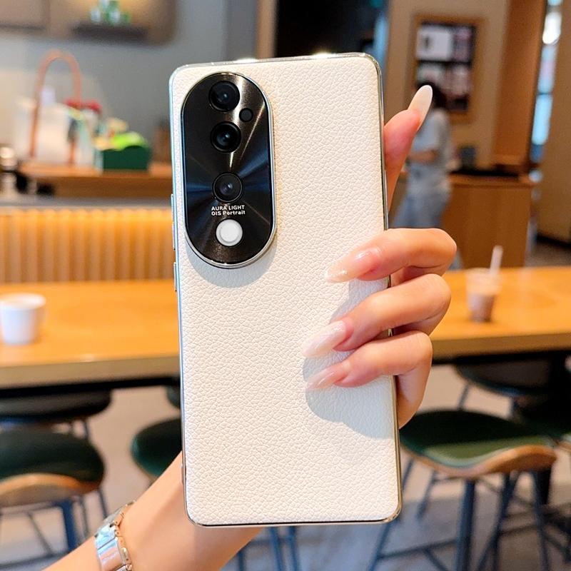 For Vivo V31 5G/V40 Pro/V50/V50 Pro/V60/X200 FE Case Lychee Pattern Leather Metal Alloy Camera Frame Protection Back Case Cover