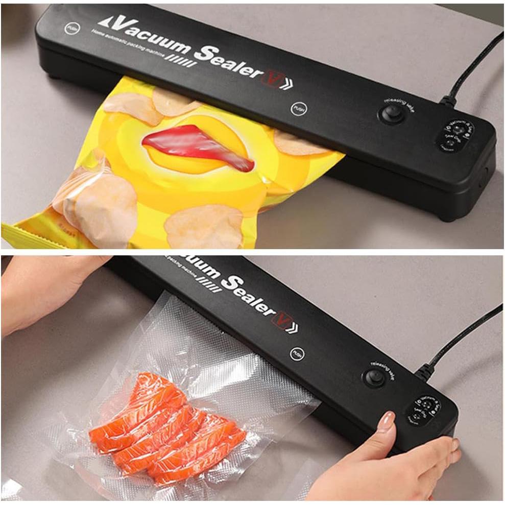 Vacuum Sealer Machine One-touch Automatic Food Vacuum Sealer Machine with 10 Vacuum Sealer Bags for Food
