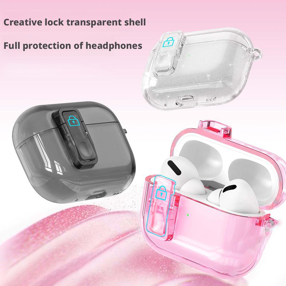 Transparent Earphone Case For AirPods Pro 3 Unique Lock-on/off Design One-touch Automatic Flip-open Lid Clear Headphone Cover