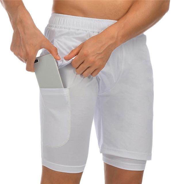 Men Running Shorts Jogging Gym Fitness Training Quick Dry 2 In 1 Beach Short Pants Male Summer Sports Workout Bottoms Clothing