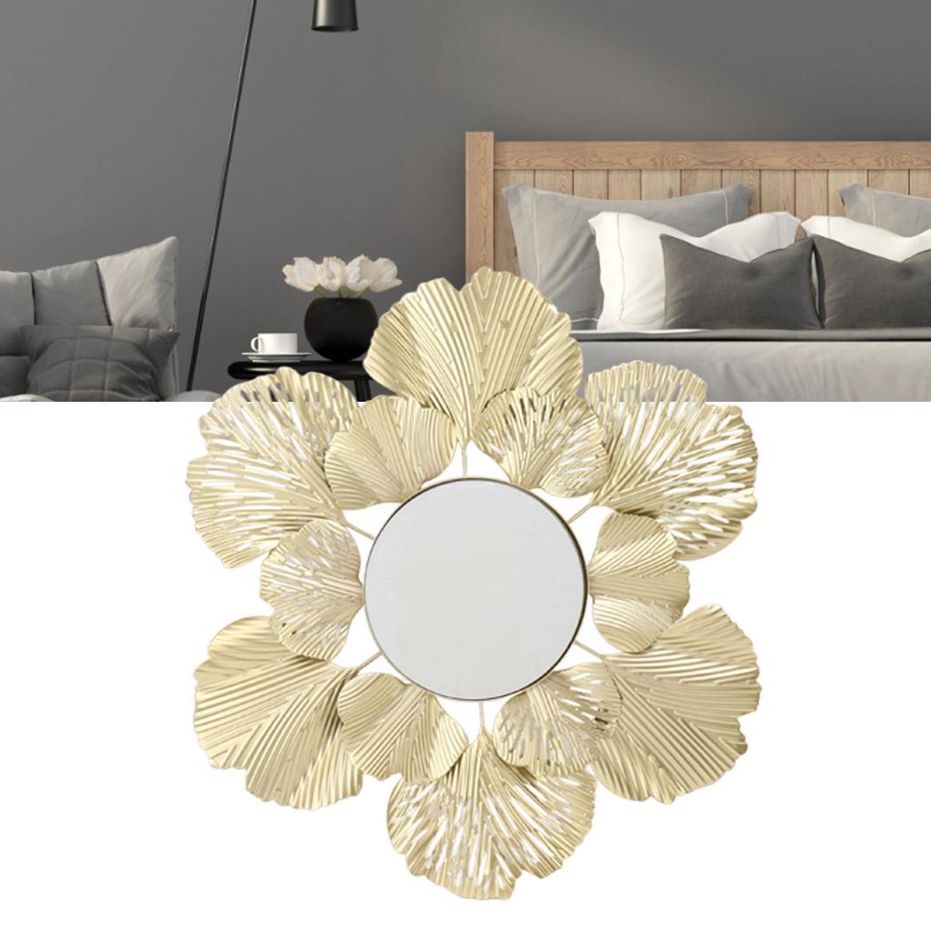 Wall Mirrors Modern Simple Decorative Wear Resistant Colorfast Ginkgo Leaf Wall Mounted Mirrors for Bedroom Living Room