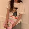 New Summer Small Short-sleeved T-shirt Female Bear Print Loose BF Style Top Female Student