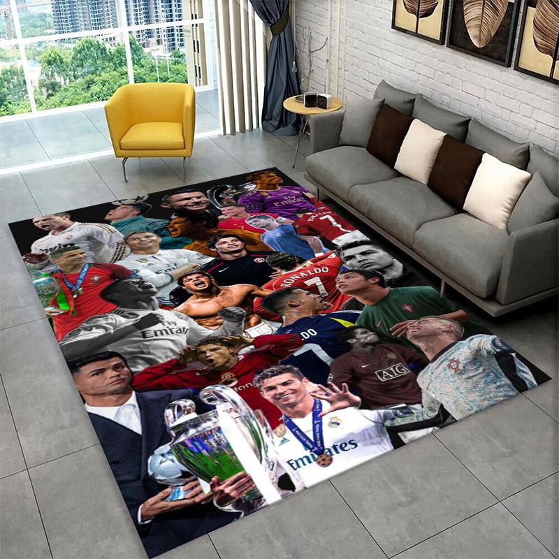 CR13 Goat R-Ronaldo Football Star Carpet Rug for Playroom Bedroom Living Room Sofa Home Decor,kids Area Rug Non-slip Floor Mat