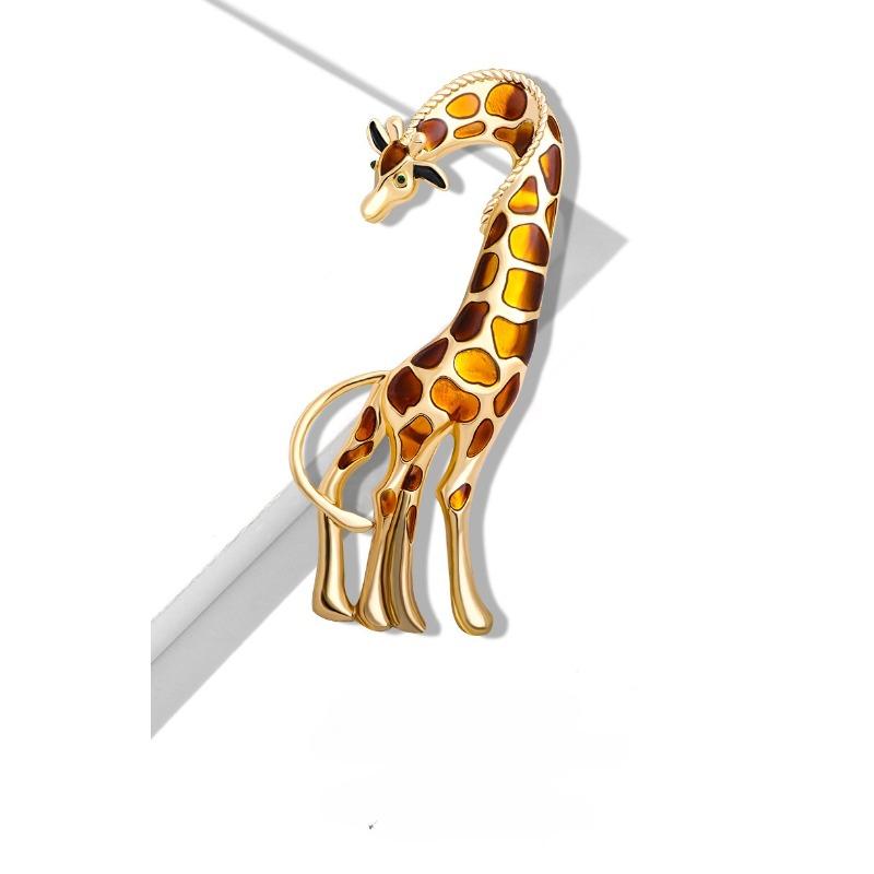Fashion Alloy Drip Oil Giraffe Brooch, Women's Clothing Pin Accessories, Suit Accessories, Chest Flower