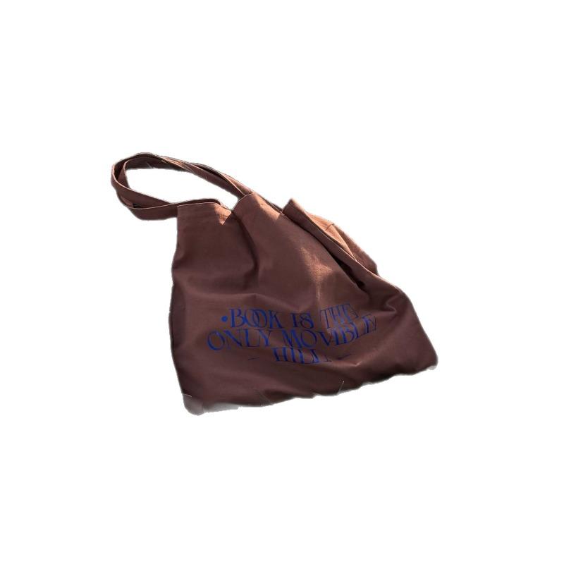 A Female Student's Single-shoulder Tote Bag with A Laid-back Style and Artistic Shopping Bag