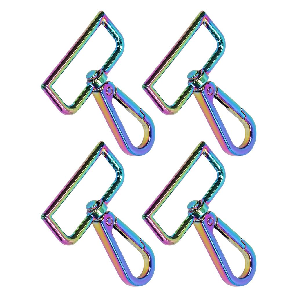 4pcs Carabiner Keychain 38mm 1.5in Sturdy Metal Structure Large Rotating Eyelet Attractive Decorative Clip for Crafts