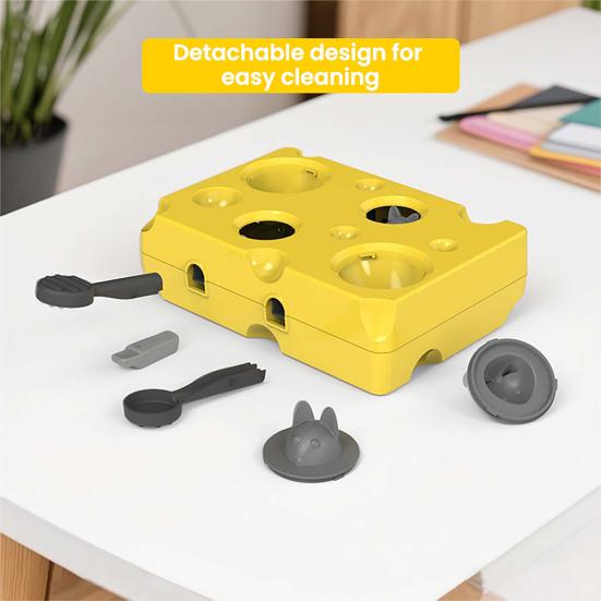 Interactive Cat Toy Cat Treat Puzzle Toy Mole Design Slow Feeder Pet Training Toy Treat Dispenser for Indoor Cats Kittens Exercise Entertainment