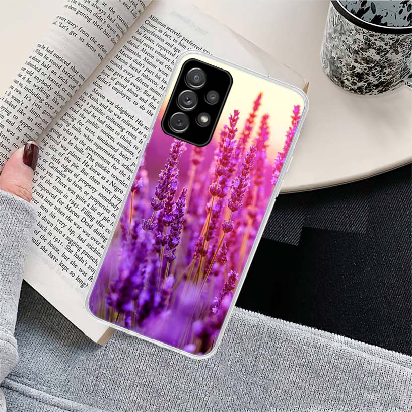 Simple lavender Purple flowers Phone Case for Samsung Galaxy A17 A16 A15 A14 A13 A57 A56 A55 A54 A53 A37 A36 A35 A34 A33 A26 A25