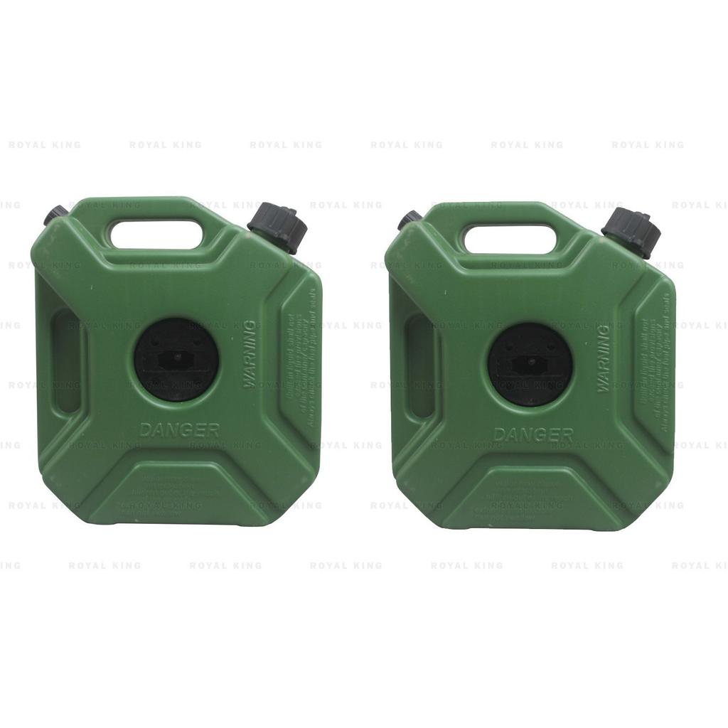 Green Jerry Can Pair "With Mount Fit For Royal Enfield Himalayan 411 BS6"