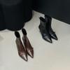 Comfortable high-heeled French temperament pointed short boots women's boots autumn new models