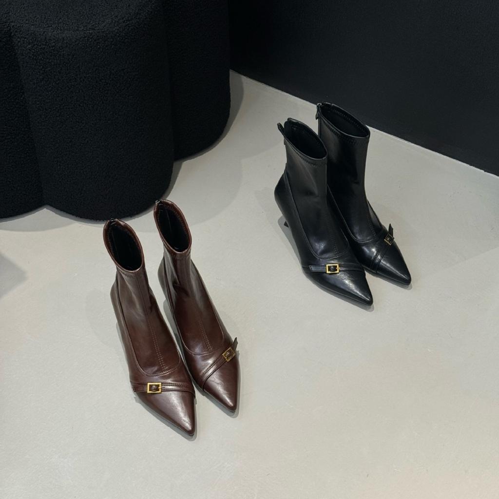 Comfortable high-heeled French temperament pointed short boots women's boots autumn new models