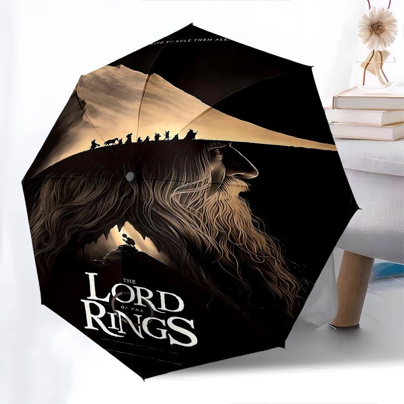 1pc ONE RING TO RULE THEM ALL. Automatic Folding Umbrella - Compact 8-Rib Design, Durable Plastic & Iron1038L