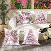 Pink Christmas Pillowcases: Snowman & Tree Designs for Festive Home Decor Sofas, Bedroom Pillow Covers, Holiday Gifts
