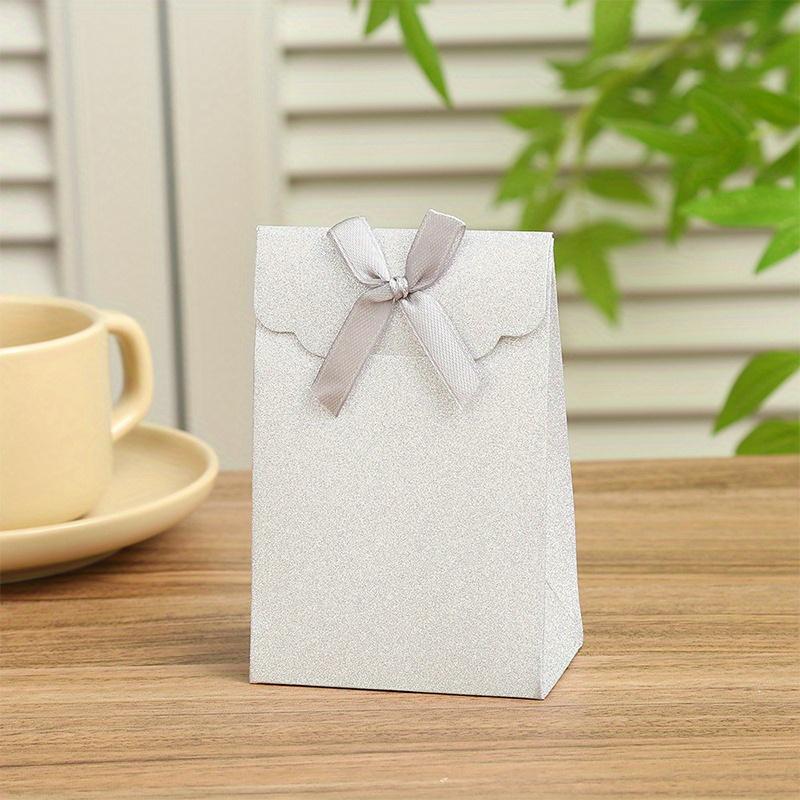 12 buc pungi de carton albe cu flip, pungi de ambalare pentru cadouri, colorate în culorile bomboanelor, pungi de ambalare pentru deserturi în formă de arc, pungi de bomboane