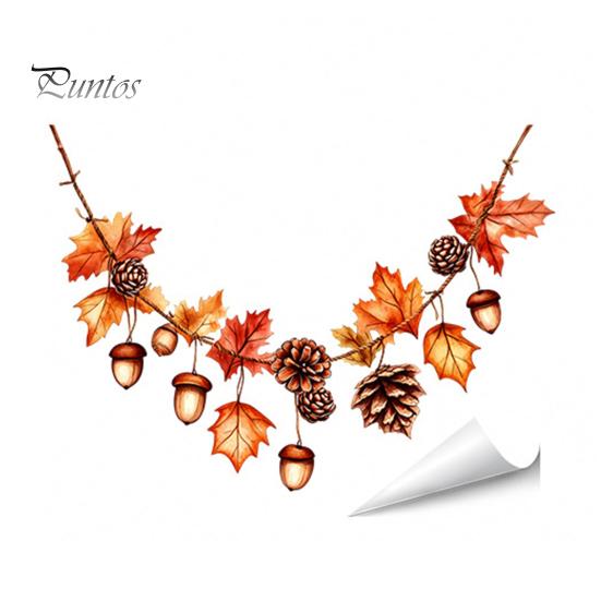 Durable Window Clings for Glass Autumn Maple Leaf Pinecone Scarecrow Pumpkin Static Clings, Waterproof PVC Film Stickers, Removable Seasonal