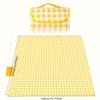 1pc Foldable Absorbent Durable Picnic Blanket - Bright Yellow And White Plaid Lawn And Beach Mat for Camping, Hiking, Outdoor Activities,