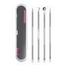 4-Piece Stainless Steel Double-Ended Blackhead and Acne Extractor Set