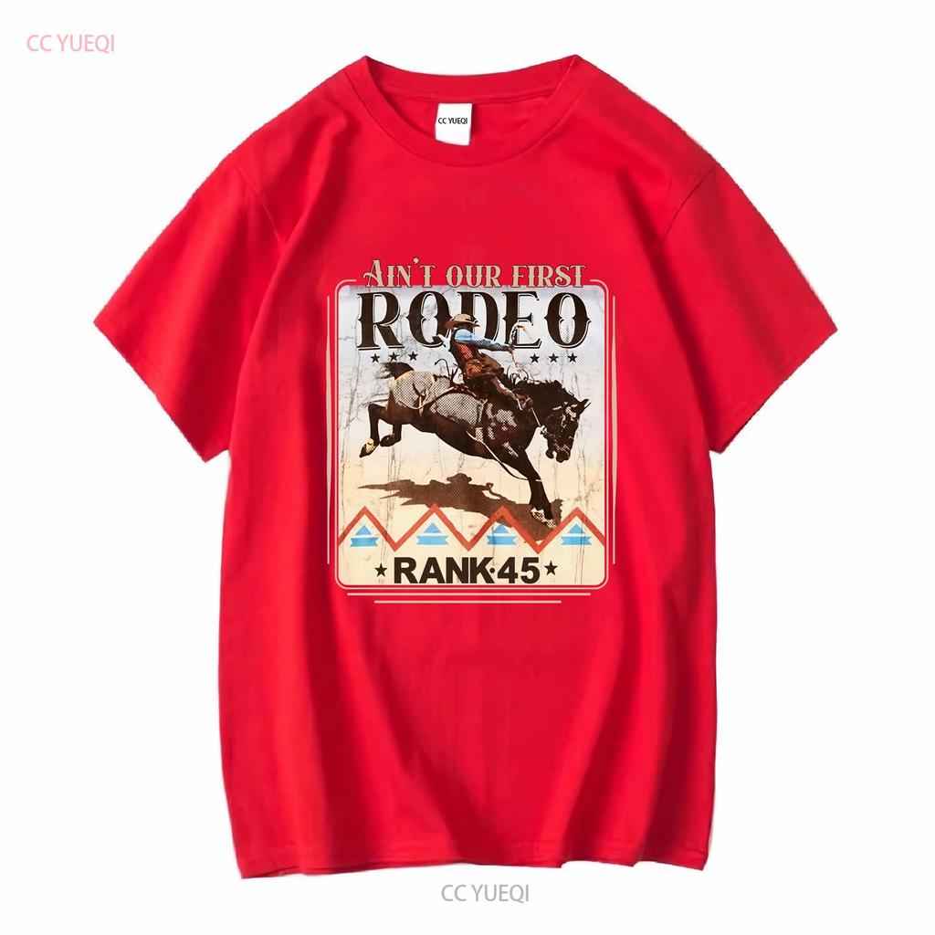 RANK 45 Mannen Rodeo Revival T-shirt RMFA24T70 BURG vintage Gewassen Unisex mode Stijlvol Casual Ademend Comfortabel