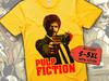 Pulp Fiction V14 T Shirt Movie Poster Print Yellow Color Shirt 100% Cotton All Sizes S To 5XL
