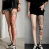 Sexy Peony Printed Tights High Waist Elastic Fake Pantyhose Nylon Female Stockings Party