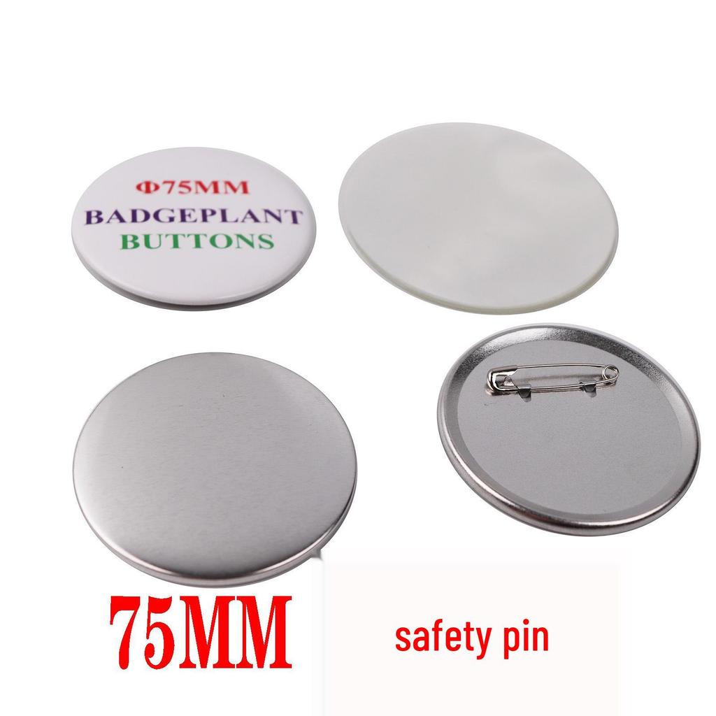 Tinplate Badge Material with Iron Base and Safety Pin - Japanese Style, 100 Sets