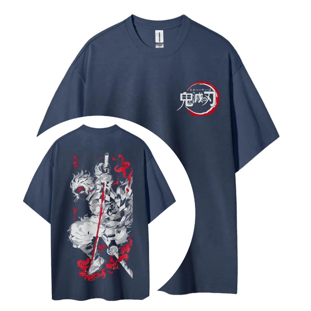 Demon Slayer Kimetsu No Yaiba Cotton Unisex Round Neck Anime TShirt Mens and Womens Summer Fashion Breathable Street TShirt