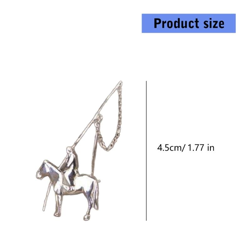 Elegant Alloy Mongolian Horse Lassoes Poles Brooch for Stylish Individuals Clothing Accessories for Daily Wear