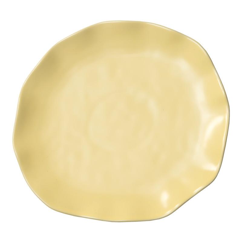 Cream Special-Shaped Ceramic Dinner Plate Creative Wavy Edge Plate Plate Tableware Household Vegetable Plate Western Dessert Plate
