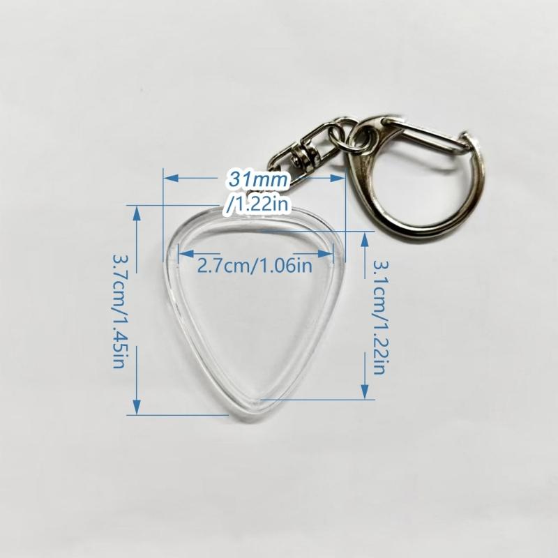2Pcs Clear Guitar Pick Holder Necklace Keychain Plastic Guitar Pick Storage Case For Musicians And Collectors