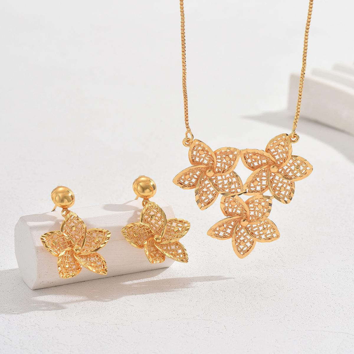 

BLINGBAY женский комплект ювелирных изделий, милые романтические модные свадебные аксессуары, серьги, подвеска с цветком, комплект ожерелья для девочек, современные ювелирные изделия, подарок