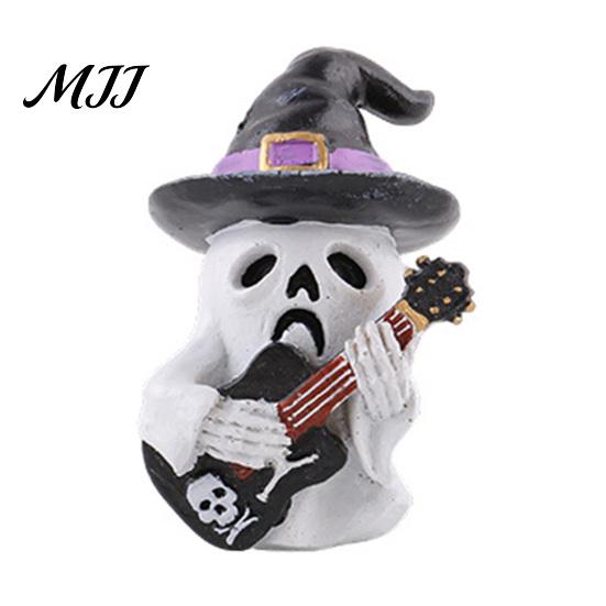 Festive Desktop Display Props Halloween Resin Figurine, Spooky Skeleton Pumpkin Ghost Statue for Detailed Horror Figurine Decorations Tiered