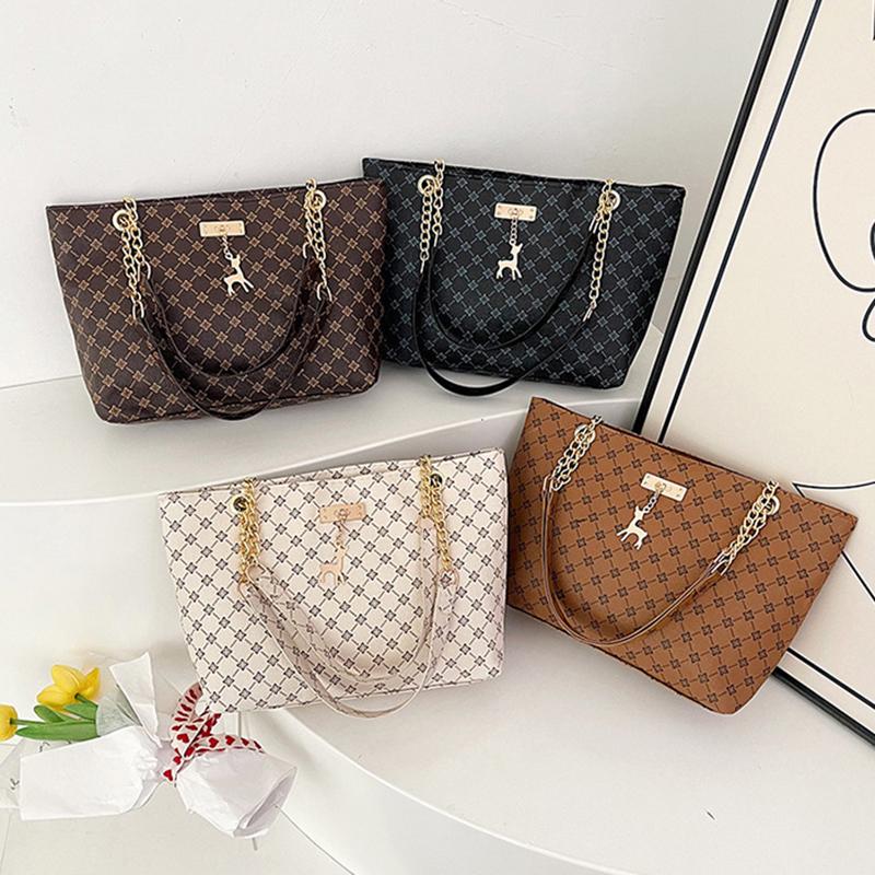 Nákupní tašky pro ženy PU kůže potištěná kabelka osobnost velká kapacita podpažní taška přes rameno designová taška