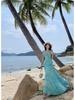 2026 Bohemian Print Spaghetti Strap Backless Beach Dress for Women