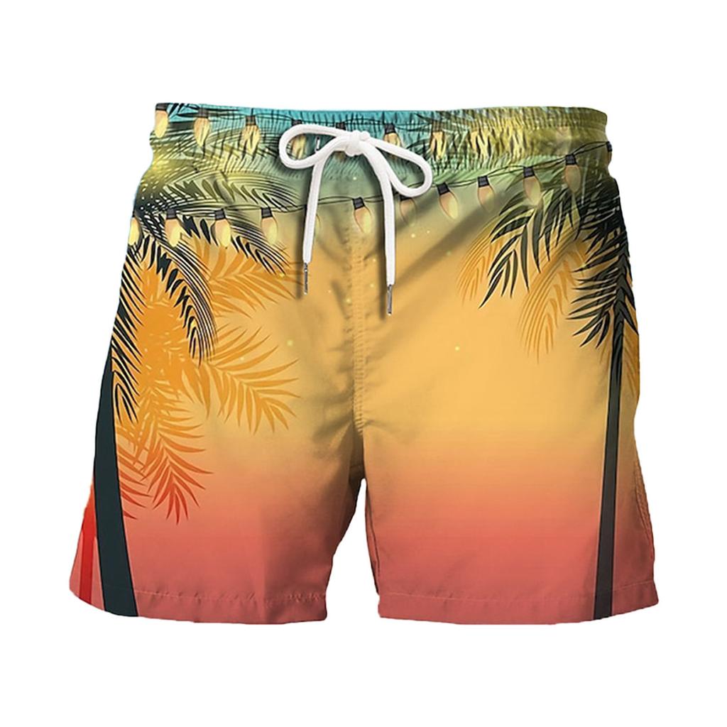 Pantaloncini Estivi da Uomo con Stampa 3D Foglia di Banana, Casual da Spiaggia, Vestibilità Larga, Gamba Dritta, Pantaloncini da Spiaggia